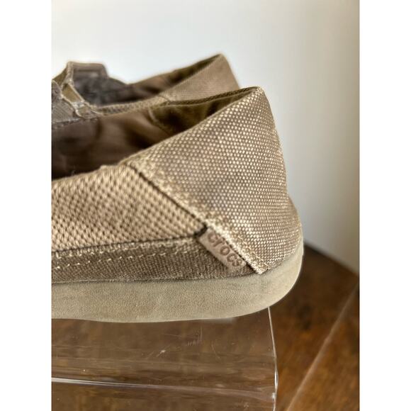 Crocs Santa Cruz II Youth Boy's Size j4 Shoes Khaki Canvas Slip On Kids Loafer - Picture 5 of 9